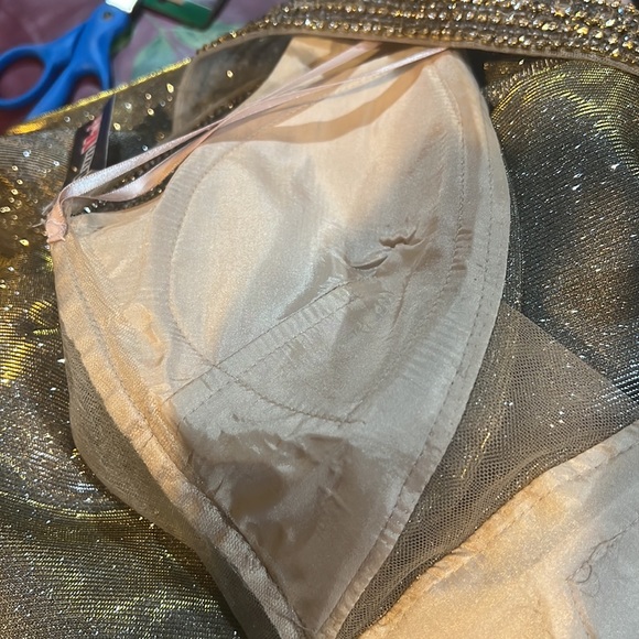 Tarik Ediz Luxury Beaded metallic Gown Gold size 6 NEW - Picture 14 of 15